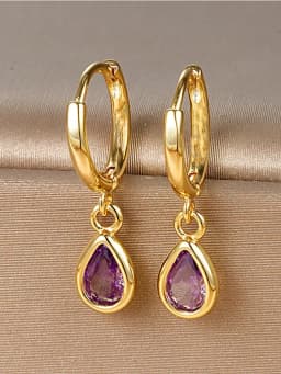 925 Sterling Silver Multicolored Water Drop Shaped Zircon Hoop Earrings For Women Anniversary Fashion High Quality Fine Jewelry