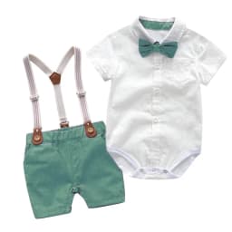 Cotton Birthday Clothes Suit for 3 6 9 12 18 24 Months Boys Newborn Baby Formal Set Romper Toddler Jumpsuit Outfits Summer Suits