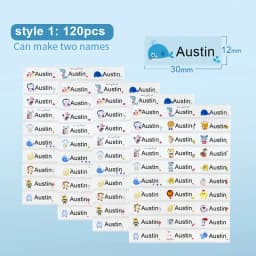 Name Sticker Custom Waterproof Kawaii Decals Personalized First Name Label for Children School Stationery Bottle Tag
