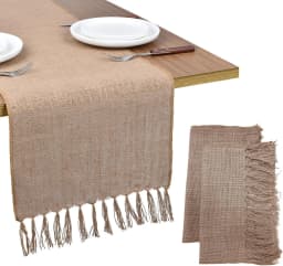 Burlap Table Runner Natural Farmhouse Jute Table Runner Thanksgiving Rustic Table Runner for Home Dining Christmas Table Decor