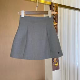 Elegant High Waist A-Line Skirt Grey Bodycon Short Skirt Anti-Light Walking Small Size Slimming New Style Commute Polyes...