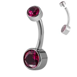 Right Grand ASTM F136 Titanium Belly Button Rings 10mm 12mm with Round CZ Internally Threaded Navel Rings Belly Bars