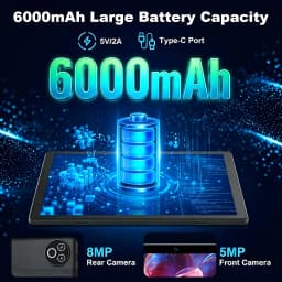 KB1001L 10.1 Inch Android 16 Tablet, Max 24GB(3GB+21GB) RAM 64GB ROM, A333 5-Core CPU, HD IPS Touch Screen 800*1280, 6000mAh Battery, 5MP+8MP Dual Camera, WiFi 6, Widevine L1, Face Unlock, Type-C, 1TB Expandable Storage,France Local Warehouse Fast Delive