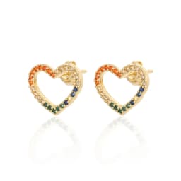 CRMYA Gold Silver Filled Hoop Earring CZ Zircon Heart Higgle Stud Earrings For Women Jewelry Earings Wholesale Aretes De Mujer