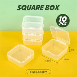 10Pcs/Set Storage Box Transparent Square Plastic Boxes Earrings Jewelry Packaging Storage Dustproof Box DIY Jewelry Organizer