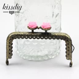 KISSDIY 10pcs 8.5CM Rose Head Pattern Purse Frame Antique Bronze Square Shape Bag Kiss Clasp Lace Metal DIY Bag Accessories