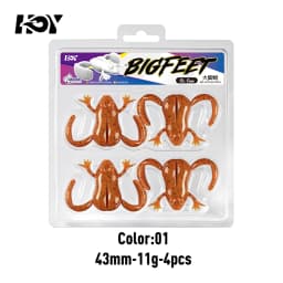 Kingdom 4pcs High Elastic TPE Frog Fishing Bait 34mm 6.2g 43mm 11g Floating Silicone Swimbait Bass Lure For Freshwater Fishing