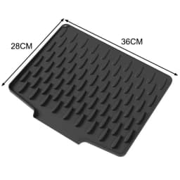【Silicone Dish Drying Mat With Tilted Design Efficient Water Drainage Heat Resistant Non-Slip Kitchen Counter Protector】