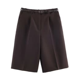 Spring Summer New Arrival Women's Casual High Waist Long Short Pants Fashionable Versatile Belt Included Commute Style Polyes...