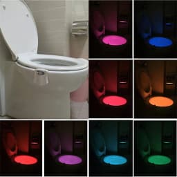 Toilet Motion Sensor Light, 8 Colors Changing Sensor LED Washroom Night Light Inside Toliet Lamp, PIR Motion Activated