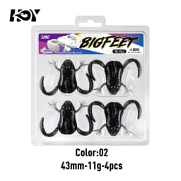 Kingdom 4pcs High Elastic TPE Frog Fishing Bait 34mm 6.2g 43mm 11g Floating Silicone Swimbait Bass Lure For Freshwater Fishing