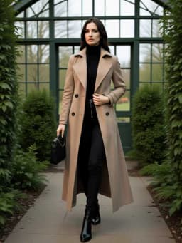 Women's Thickened Double-Breasted Wool Trench Coat Autumn Winter Fashion Item Gentle Temperament Winter Outfit Trench Coat