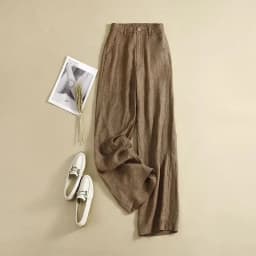 Linen High Waist Solid Color Wide Leg Pants Summer New Korean Women Loose Large Size Fashion Temperament Drape Casual Straight P