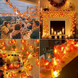 10/20LED Maple Leaf String Lights Fairy Lights Battery Powered Garland Light for Home Party Wedding Indoor Outdoor Decoration