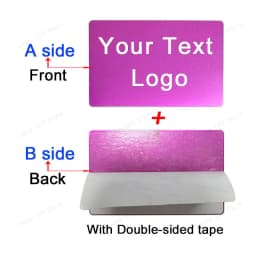 86x54x0.4mm Personalize Your Logo Text Aluminium Plate Custom Badge Adhesive Tape ID Door Wall Mailbox Business Card Name Tag