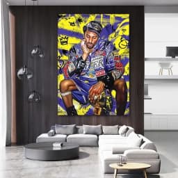 Basketball Legends Canvas Art Kobe LeBron More Framless Wall Decor for Living Room Sports Themed Home Decoration Ideal Gift