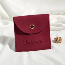 100pcs Soft Microfiber Jewellery Pouches Half Circle Snap Flap Custom Logo Suede Button Bag For Earring Ring Jewelry Packaging