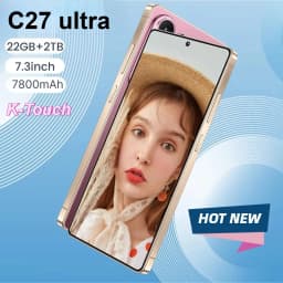 K-Touch Smartphone C27 ultra 5G Cell Phone 7.3 Inch 7800mAh Battery Mobile Phones Android Full Display 48MP Camera 22GB RAM 2TB ROM Face ID Unlocked Android 15 Cell Phone with FM Radio GPS