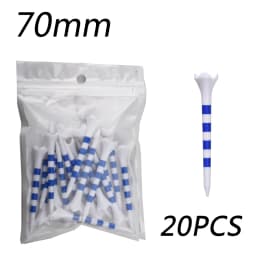 【20pcs】70mm/83mm Colored Striped Golf Tee - Durable Four-fork Plastic Golf Tee Set - High-end Golf Accessories for Men and Women