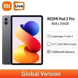 Global Version Xiaomi Redmi Pad 2 Pro Global Version 128GB 256GB Snapdragon 7s Gen 4 Mi Tablets 12000mAh 33W Charging 12.1" 2.5K