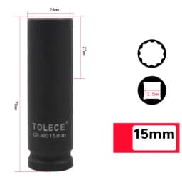 1/2 inch Torx Socket Wrench Head Metric Air Pneumatic Socket Wrench Head 8-41mm Standard Durable Car Auto Truck Repair Tools