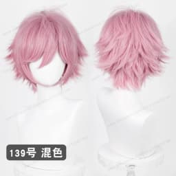 Anime Upgraded 32cm Short Flipped Ends Cosplay Wig Green Blue Purple Pink Man Women Heat Resistant Synthetic Hair