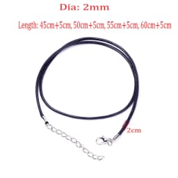 20Pcs 45-60cm Black Waxed Leather Rope Chain Necklace with Clasps For Women Jewelry Wax Cord Chain String For DIY Pendant Making