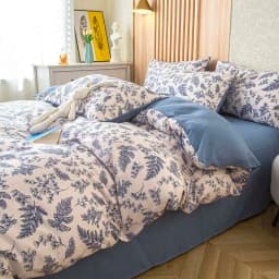 1PC Floral Washed Cotton Duvet Cover - Single/Queen/King Size Housse De Couette 이불커버 Funda Nórdica (No Pillowcase)