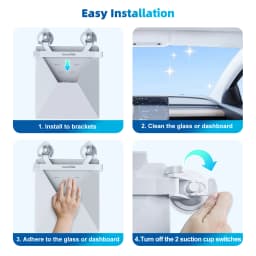 4 Suction Cups and 2 Brackets For Starlink Mini Mount Suction Cup Car Sunroof Suction Mounting Bracket for RVs Boats Glass Roof