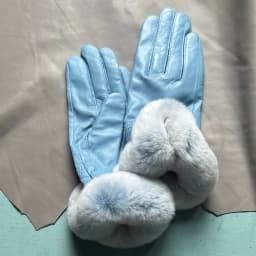 Autumn winter women's genuine leather gloves 100% real rex rabbit fur genuine sheepskin mittens black red blue pink