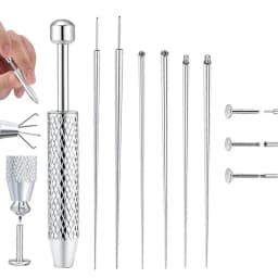 Stainless Steel Titanium Curved Piercing Taper Tool Earring Applicator Professional Puncture Straight/Curved Pole Earring Tool