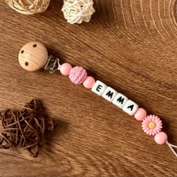 Personalized Name Cute Pacifier Chain - Adjustable Silicone Teether Clip for Babies