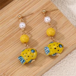 Cute Octopus Earrings Creative Glass Octopus Long Drop Earrings Unqiue Marine Series Design Earrings Wholesale Custom Packaging
