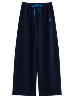 DUSHU 2026 Autumn New Women's Color-Block Drawstring Wide-Leg Pants Slimming Straight-Leg Trousers Available in Multiple Sizes
