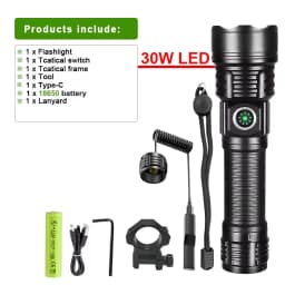 10000LM Led Flashlight Military Tactical Flashlight Long Range 3000M Ultra Powerful Led Torch Rechargeable Army Tactical Lantern