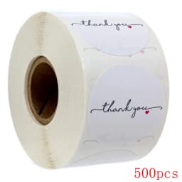 50-500pcs Round White Paper Label Sticker Thank You Sticker Scrapbook 1 Inch Wedding Envelope Seal Handmade Stationery Sticker