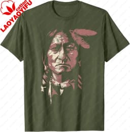 Sitting Bull Native American Chief Indian Warrior Men Women T-Shirt Unisex Summer Streetwear Tops Cotton Graphic T Shirts