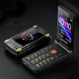 2G Outdoor Folding Senior Phone With Strong Battery Two Big Display Dual Sim Large Button SOS Key Speed Dial Loud Voice Phone
