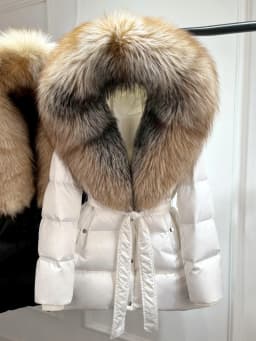 2025 Luxury Winter Large Natural Silver Fox Fur Hooded 90% Goose Down Jacket Women Thickened Warm Coat Waterproof Belted Parkas