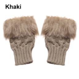 Winter Half Finger Elastic Thicken Warm Warm Mittens Knitted Gloves Faux Rabbit Hair Gloves