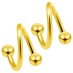 1Pair Surgical Steel Spiral Twisted Lip Ring Nose Rings 16 Gauge Ear Cartilage Helix Piercing Body Accessories Jewelry