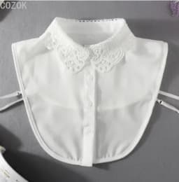 Female Lace Detachable Collar Vintage Solid Fake Collar Lapel Blouse Top Adjustable Women Clothes Ladies False Collar