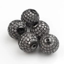 3pcs Micro Pave Zirconia Beads Round Geometry Metal Cubic Zircon Beads for DIY Bracelet Necklace Design Jewelry Crafts Making