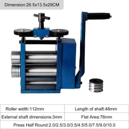 Jewelry Rolling Mill Machine Gear Ratio 1:2.5 Wire Roller Mill 0.1-7mm Press Thickness Manual Combination Rolling Mill