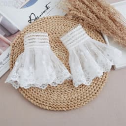 DIY Detachable Cuffs Cuff Extension Embroidery Lace Daisy Fake Sleeves Elastic Wild Wrist Pleated Organ Lolita Fake Sleeves
