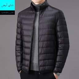 Men's Winter Lightweight down Cotton Jacket Short Casual Stand Collar Warm Top Dad's Cotton Coat Outerwear Slim Fit Style
