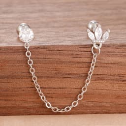 Stainless Steel Gold Color Chain Dangle Drop Earrings for Women Zirconia Pendant Clip Earring Vacation Party Jewelry Accessories