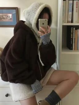 Korean Style Soft Sweet Temperament Loose Zipper Fluffy Warm Hoodie Jacket Women's Winter 2025 Fashion Casual Streetwear