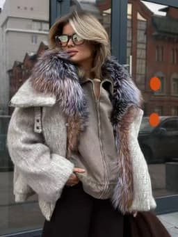 OFTBUY Luxury Short Big Fox Fur Goose Down Coat Female Natural Fur Puffer Jacket New Autumn Winter Thickened Warm Clothes Women