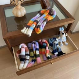 2024 Knitted Wool with Warm Color Splicing Contrast Striped Sausage Thin Scarf
